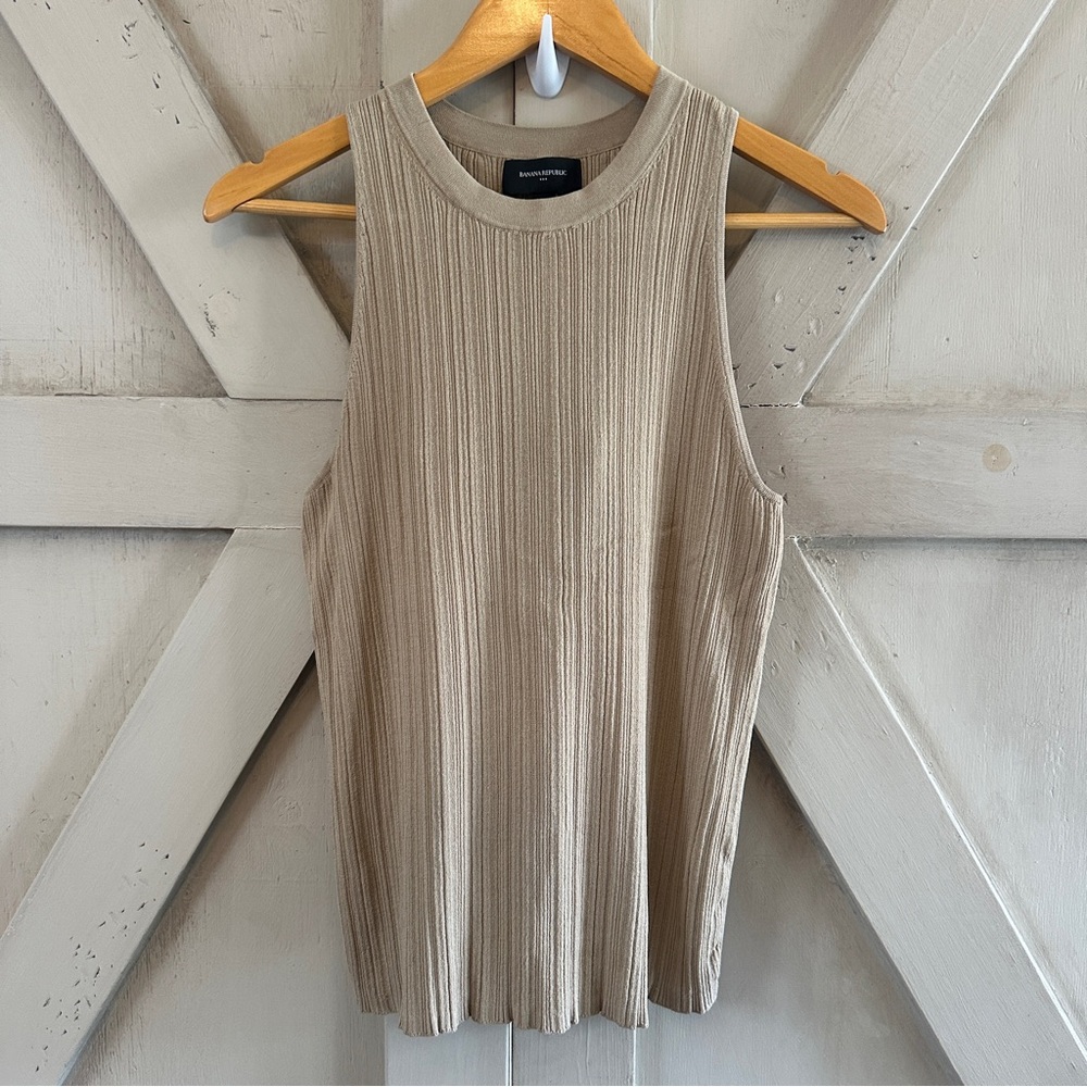 Banana Republic Ribbed Tank Tan Size M Minimalist